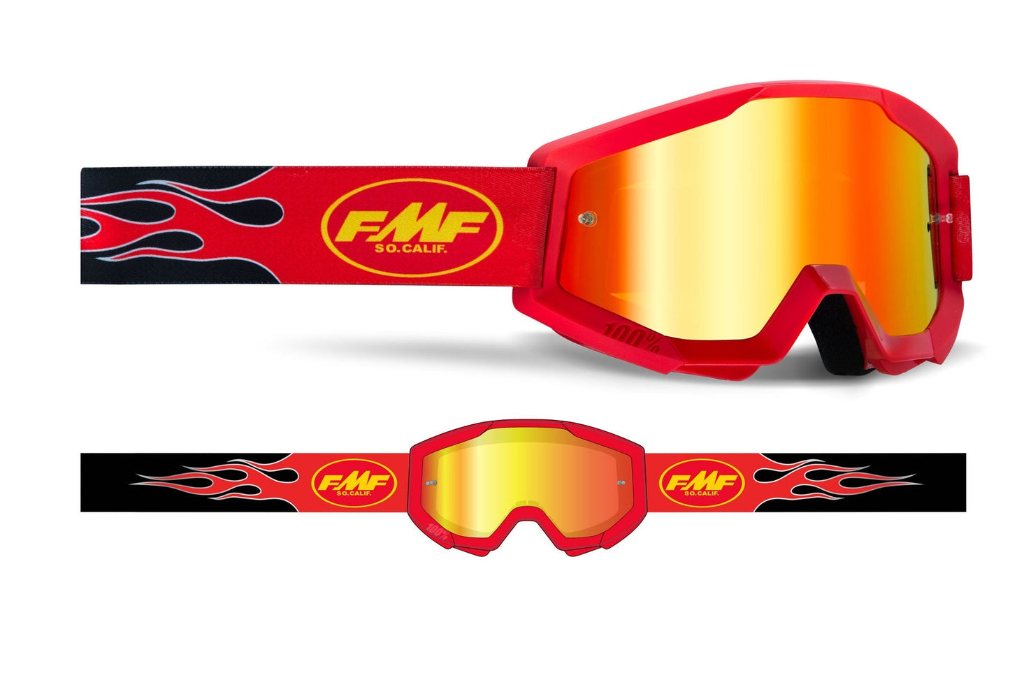 Goggle Powercore Flame - Mirror Red Lens - Rogelio Bicicletas