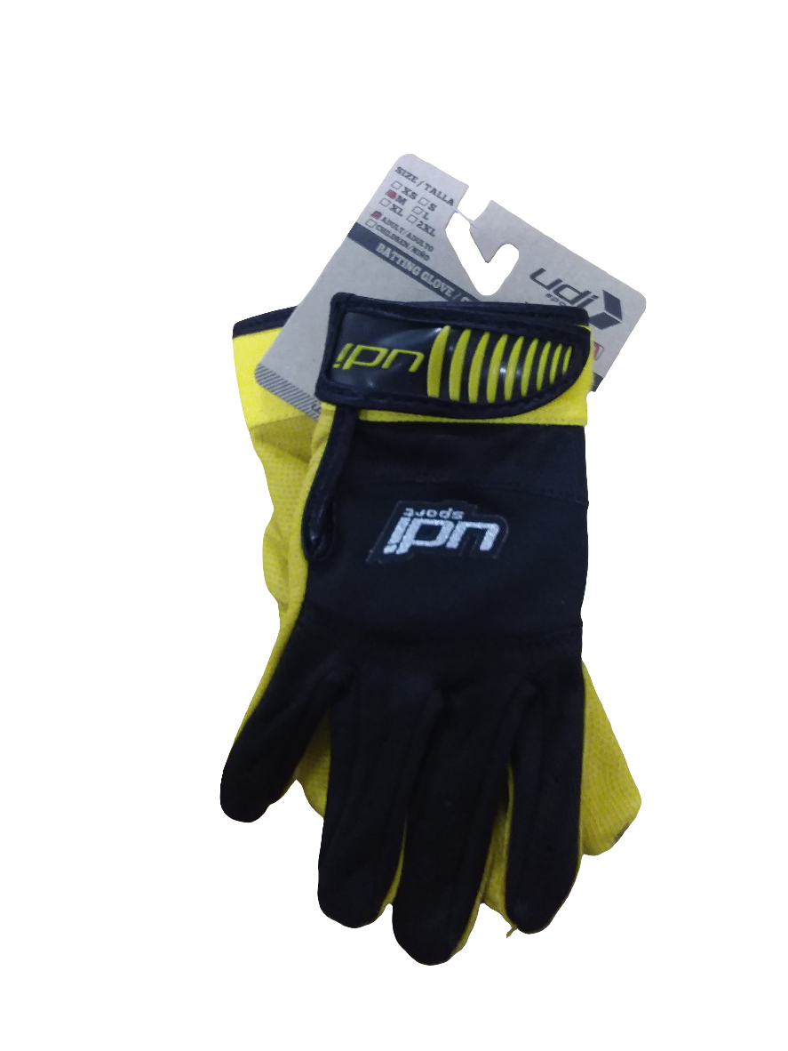 GUANTELETA BEISBOL UDI NEGRA/AMARILLO T:M